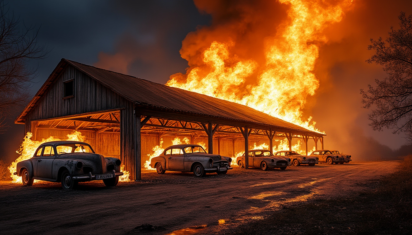 un incendie dévastateur a détruit le hangar d'une association de voitures anciennes à farschviller, laissant de nombreux véhicules emblématiques réduits en cendres. découvrez les détails de cet événement tragique et ses conséquences pour les passionnés de voitures anciennes.