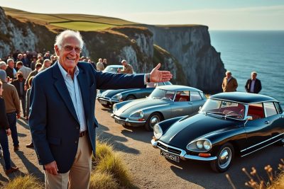 un octogénaire passionné incite les amateurs de voitures anciennes à se réunir dans le nord-finistère pour partager leur passion et échanger autour de leurs véhicules historiques.