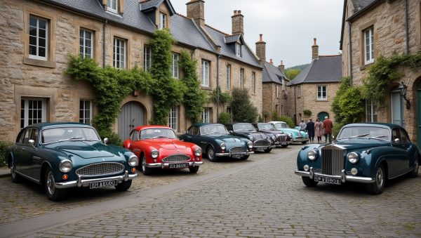 à guerlesquin, une halte de voitures anciennes fait revivre le patrimoine local et invite à découvrir des véhicules de collection dans un cadre historique.