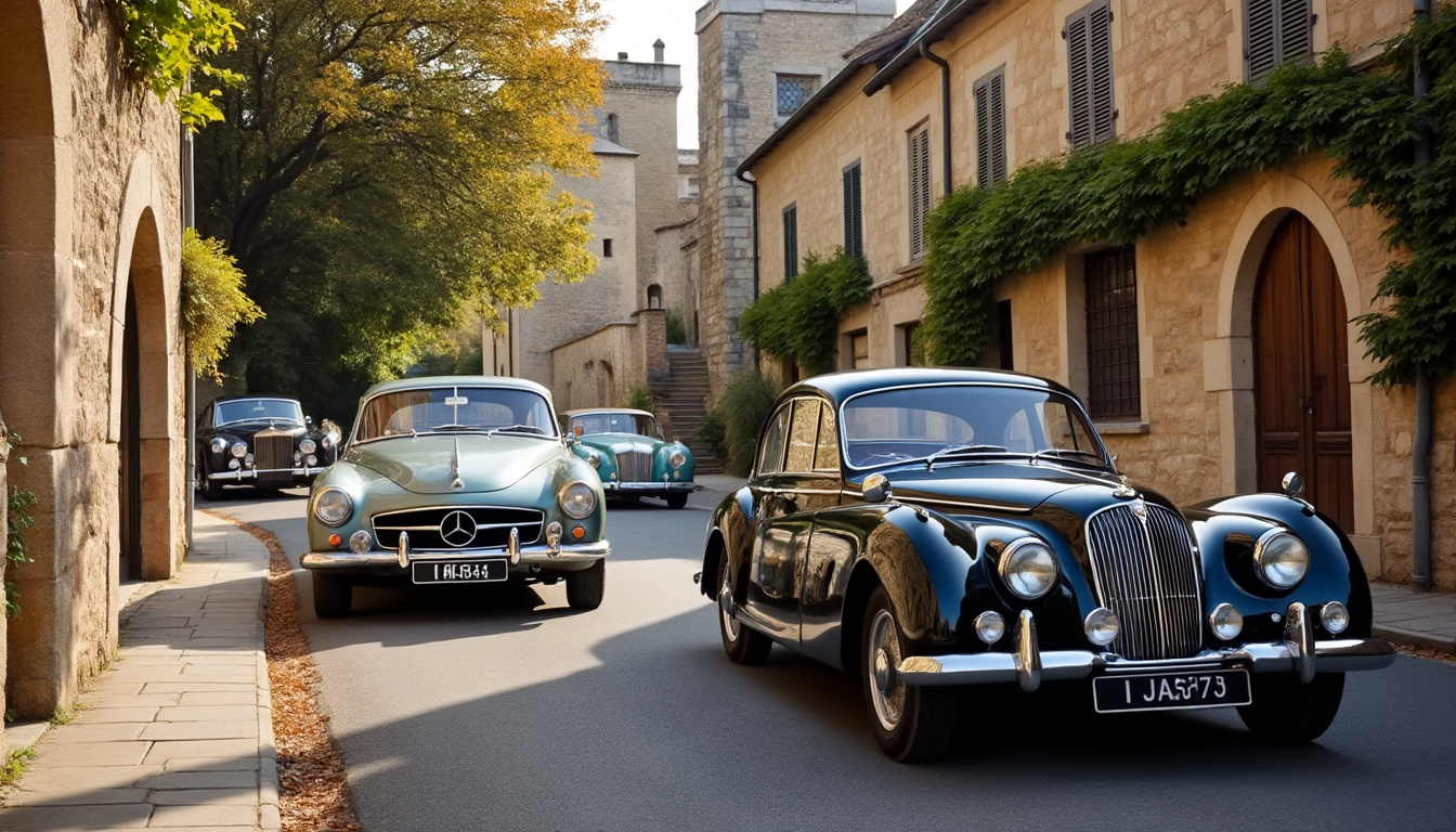 à chauvigny, les passionnés du club léon-lacombe redécouvrent les rues et le patrimoine de la ville au volant de leurs voitures anciennes.